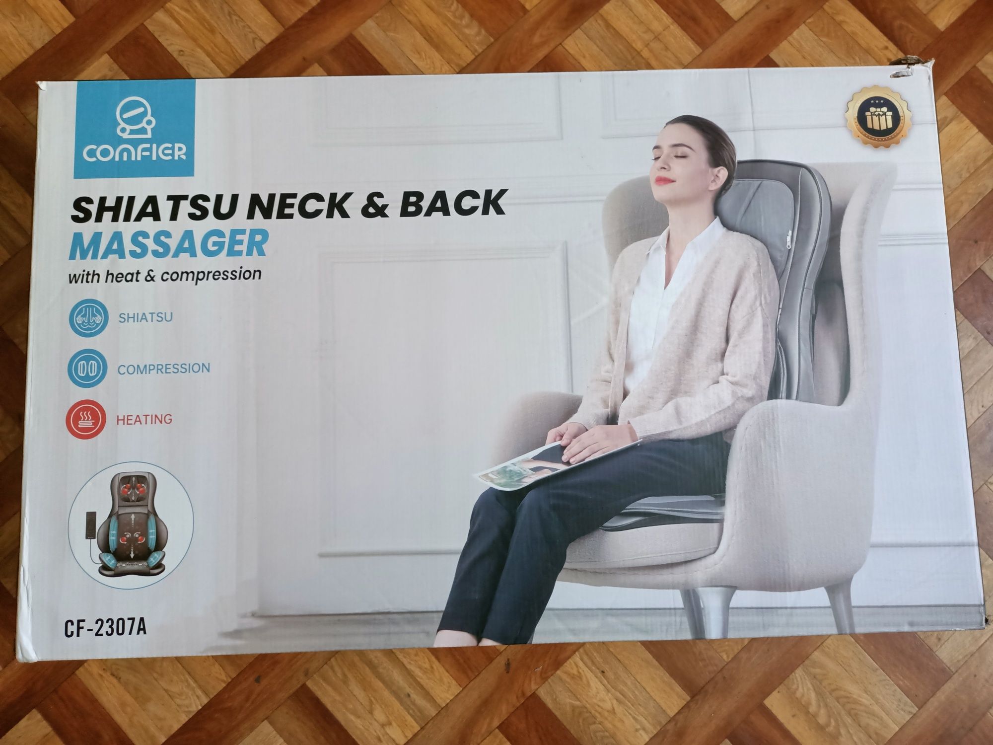 Ciepły masażer pleców i szyi - Masaż kompresyjny do siedzenia Shiatsu