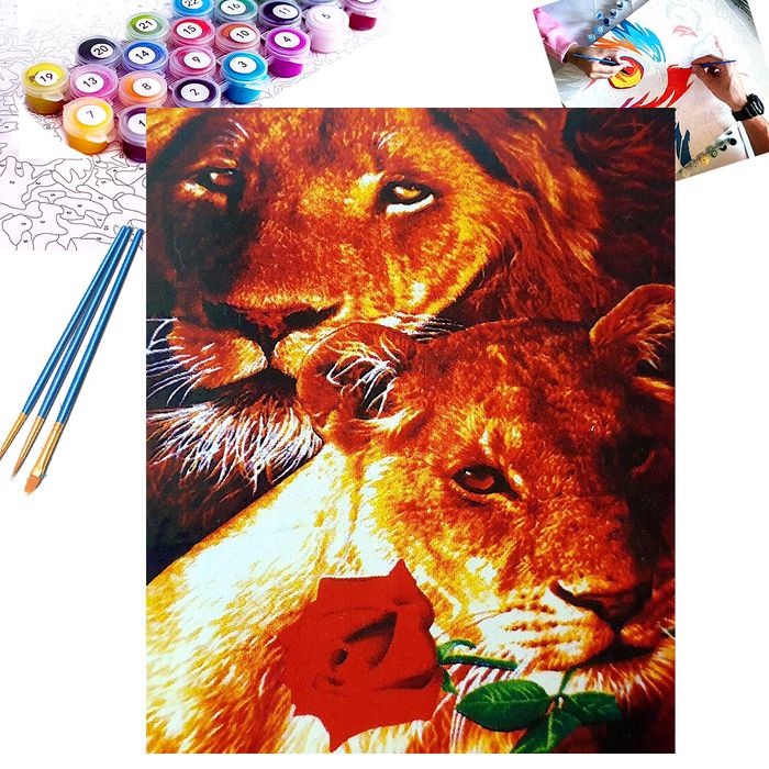 Lwy Obraz Malowanie Po Numerach Obraz Lew I Lwica