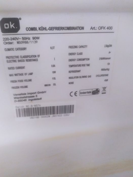 Холодильник Німеччина OK