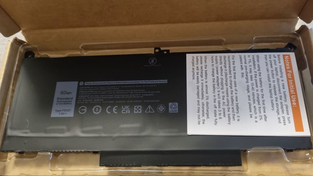 Оригінальна батарея для ноутбука DELL F3YGT 7480 7490 7380 7390