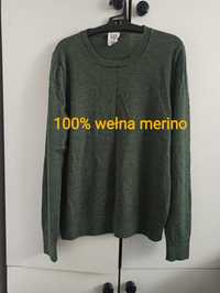 Wełniany sweter Gap r. L 100% wełna merino