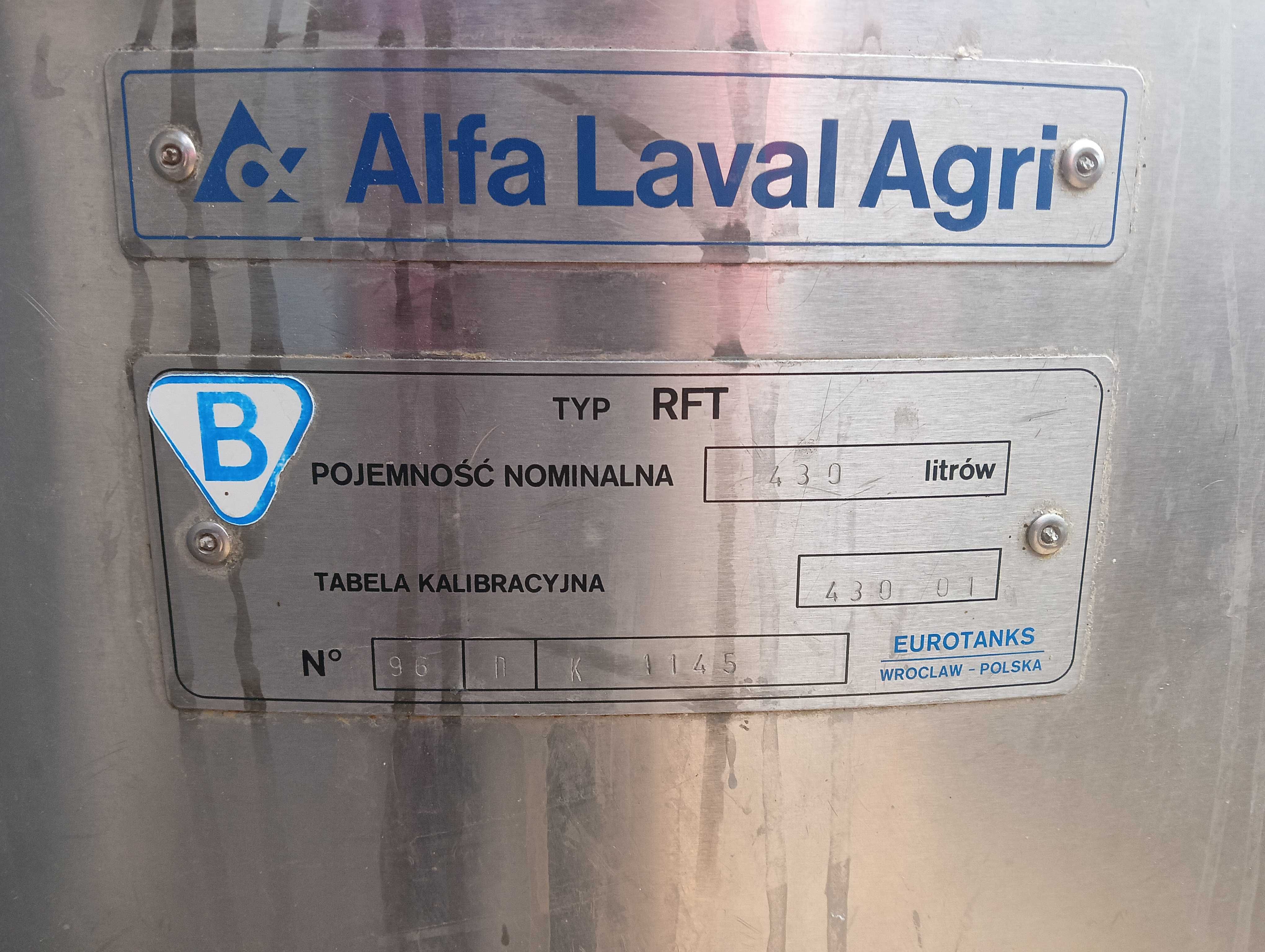 zbiornik, chłodnia na mleko 430l Alfa Laval Agri