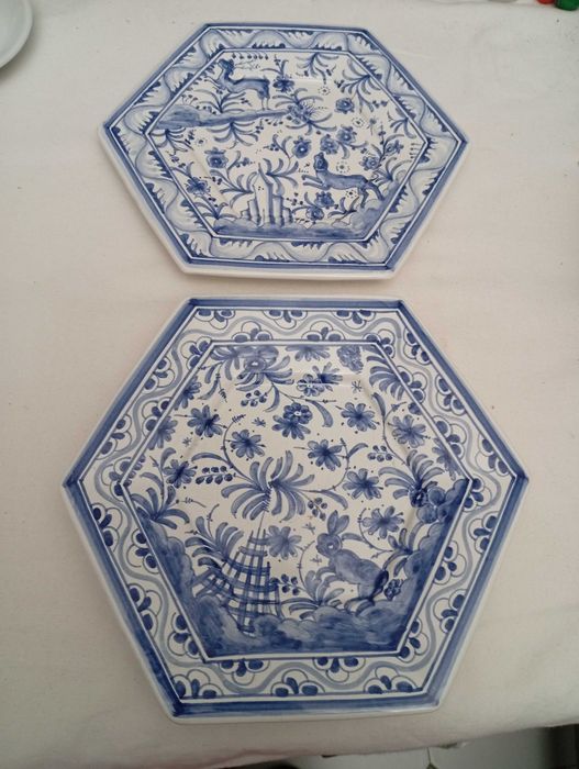 2 Pratos para parede hexagonais