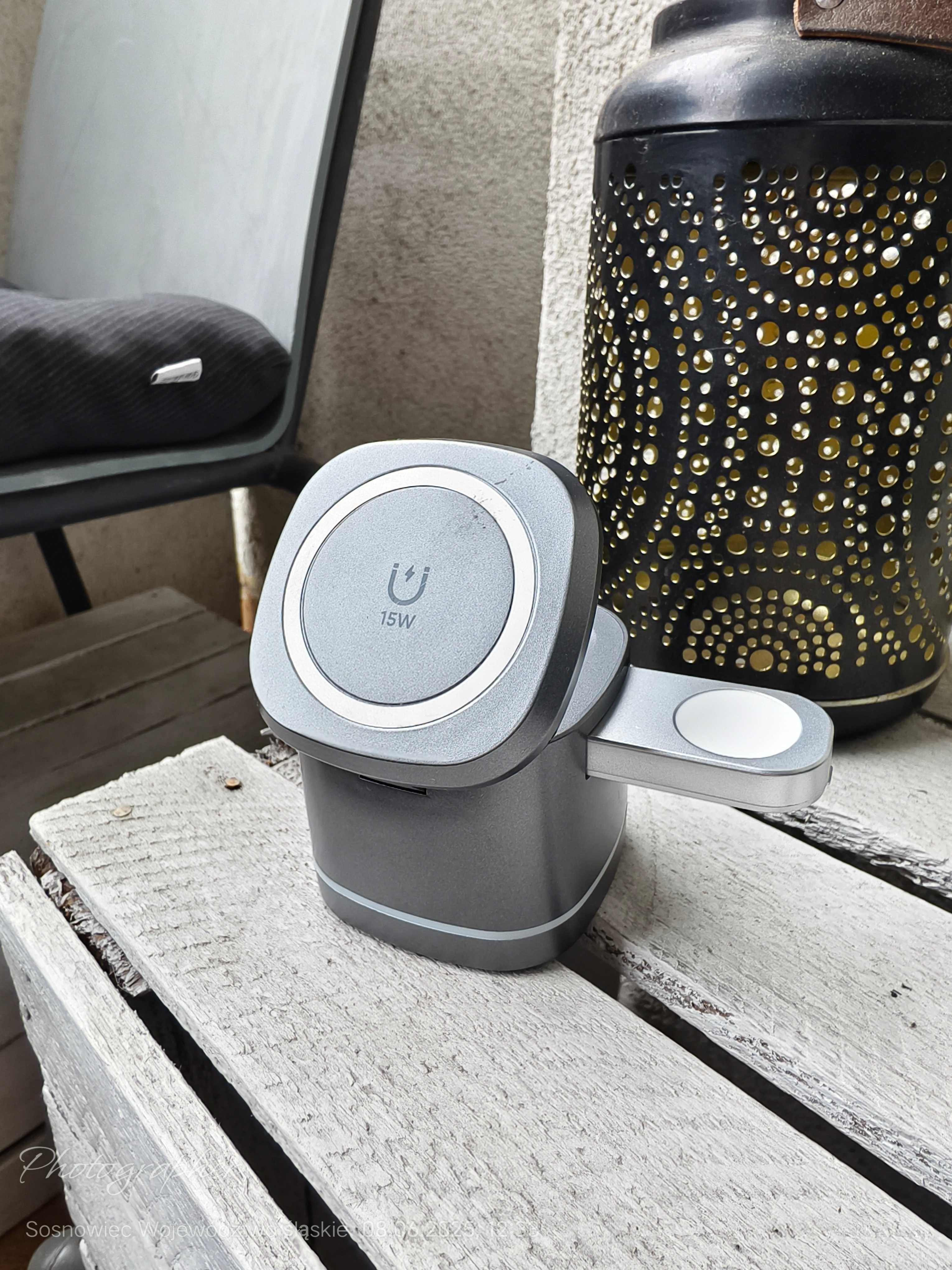 Ładowarka indukcyjna Qi Mag Safe 15W do iPhone Apple Watch AirPods
