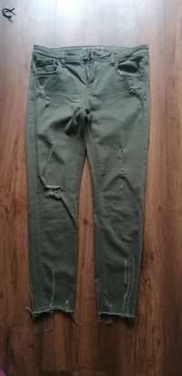 Jeansy wycieranie khaki L40 Zara