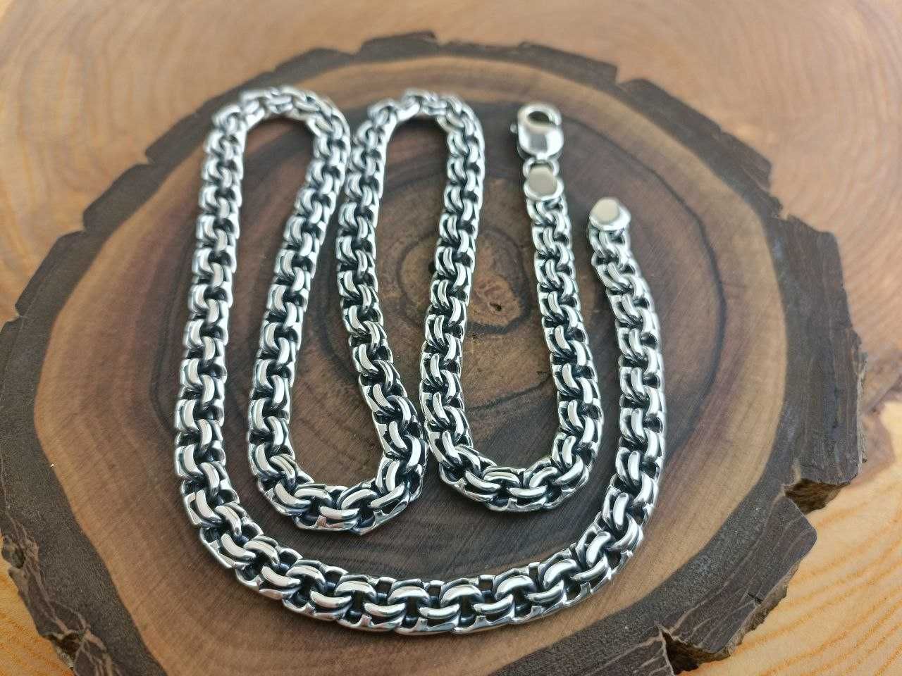 Серебряная мужская цепочка Бисмарк 925 пробы. Срібний ланцюг Бісмарк