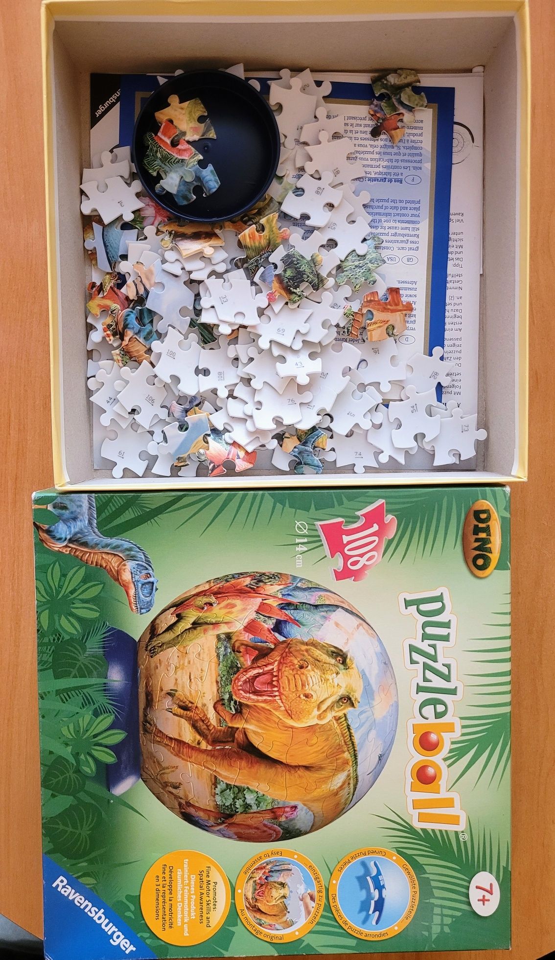 Puzzle 3D kuliste Dinozaur