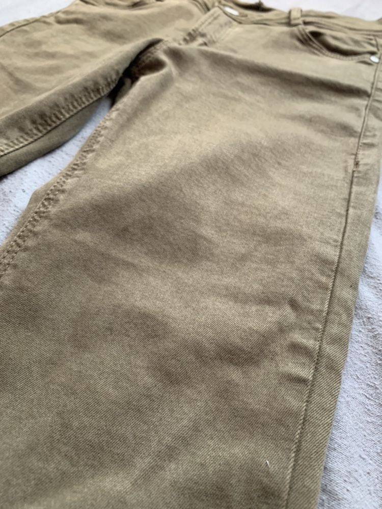 Spodnie jeansy Zara XS/34 khaki