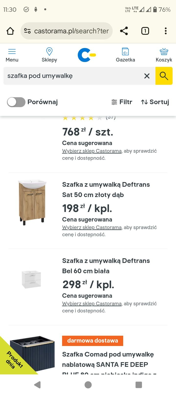 Szafka pod umywalkę