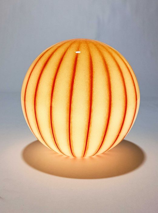 Candeeiro de mesa sem fios de vidro Laranja e branco ao estilo Murano