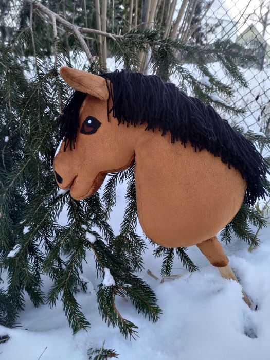 Hobby horse/koń na kiju brązowy/gniady