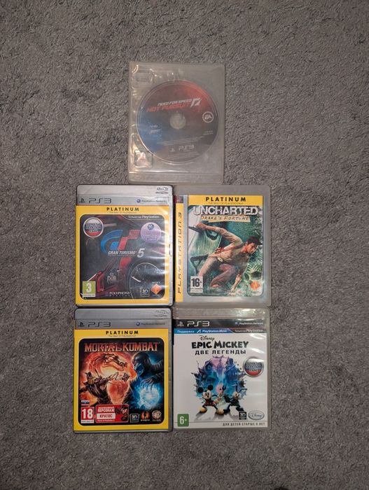 Продам диски ps3 (uncharted, mortal kombat, nfs, gran turizmo)