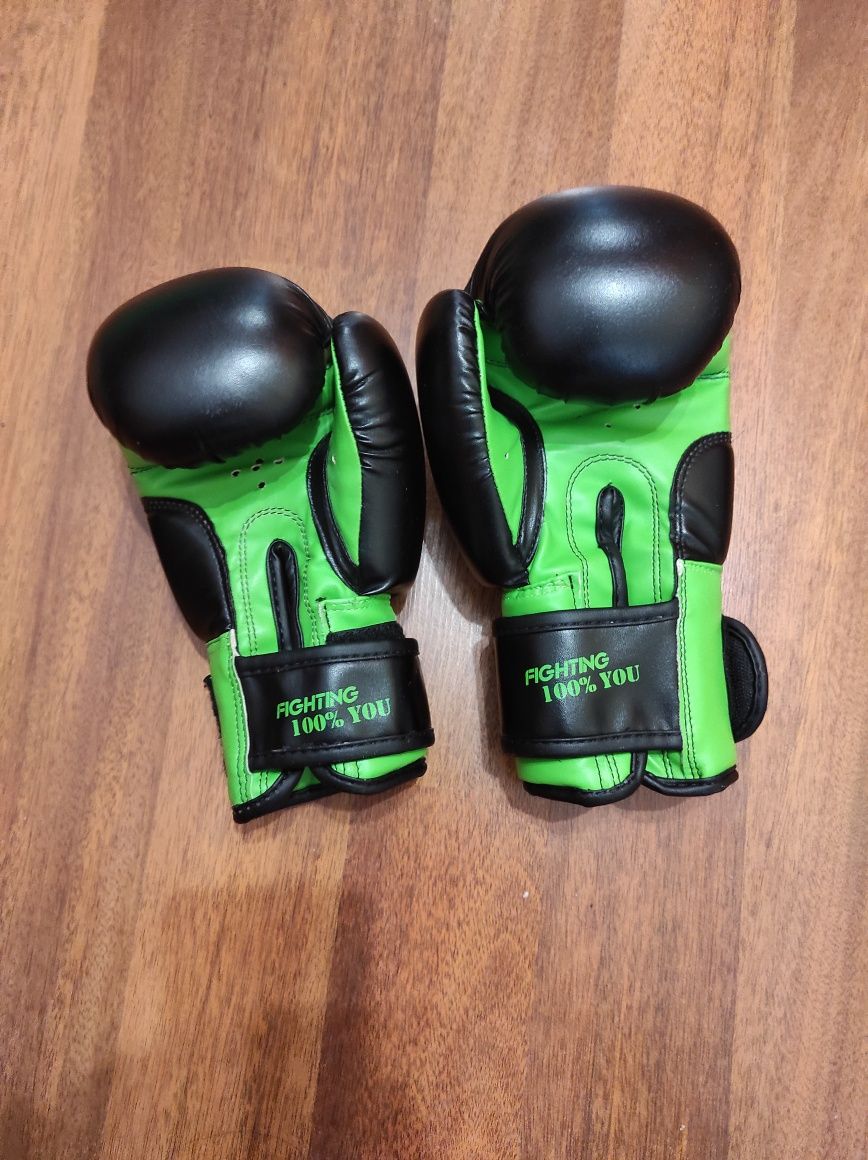 Перчатки боксерские детские Powerplay зелёные, размер 19,19
