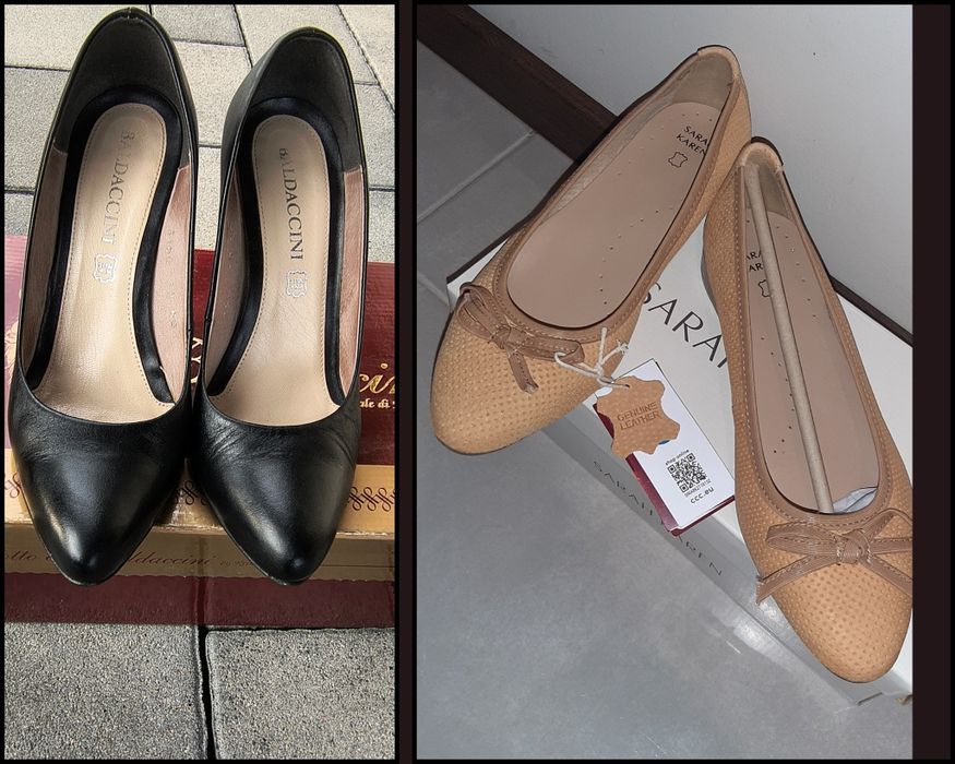 Buciki skóra naturalna 37, 2 pary