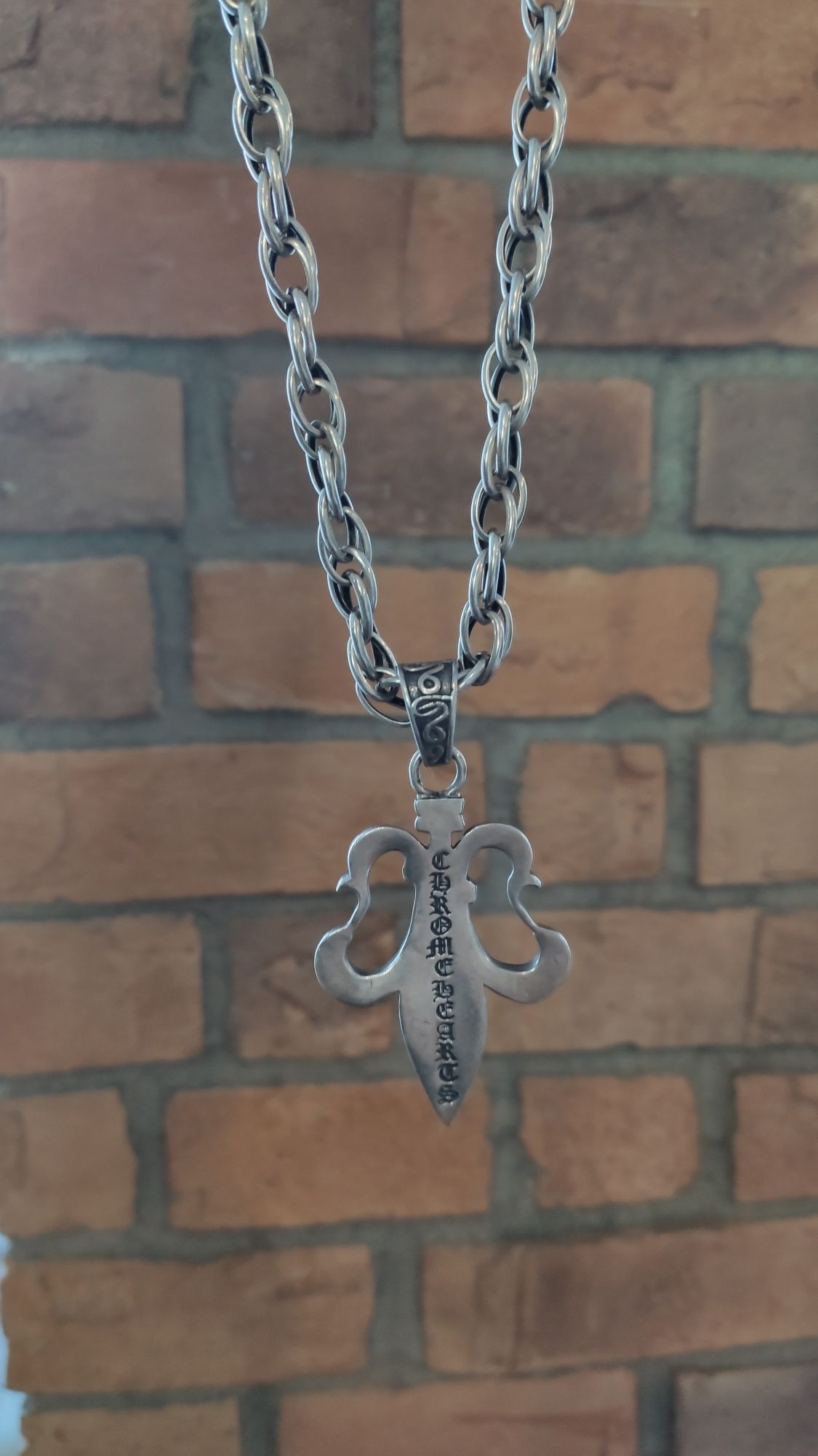 Серебряная подвеска с цепью CHROME HEARTS