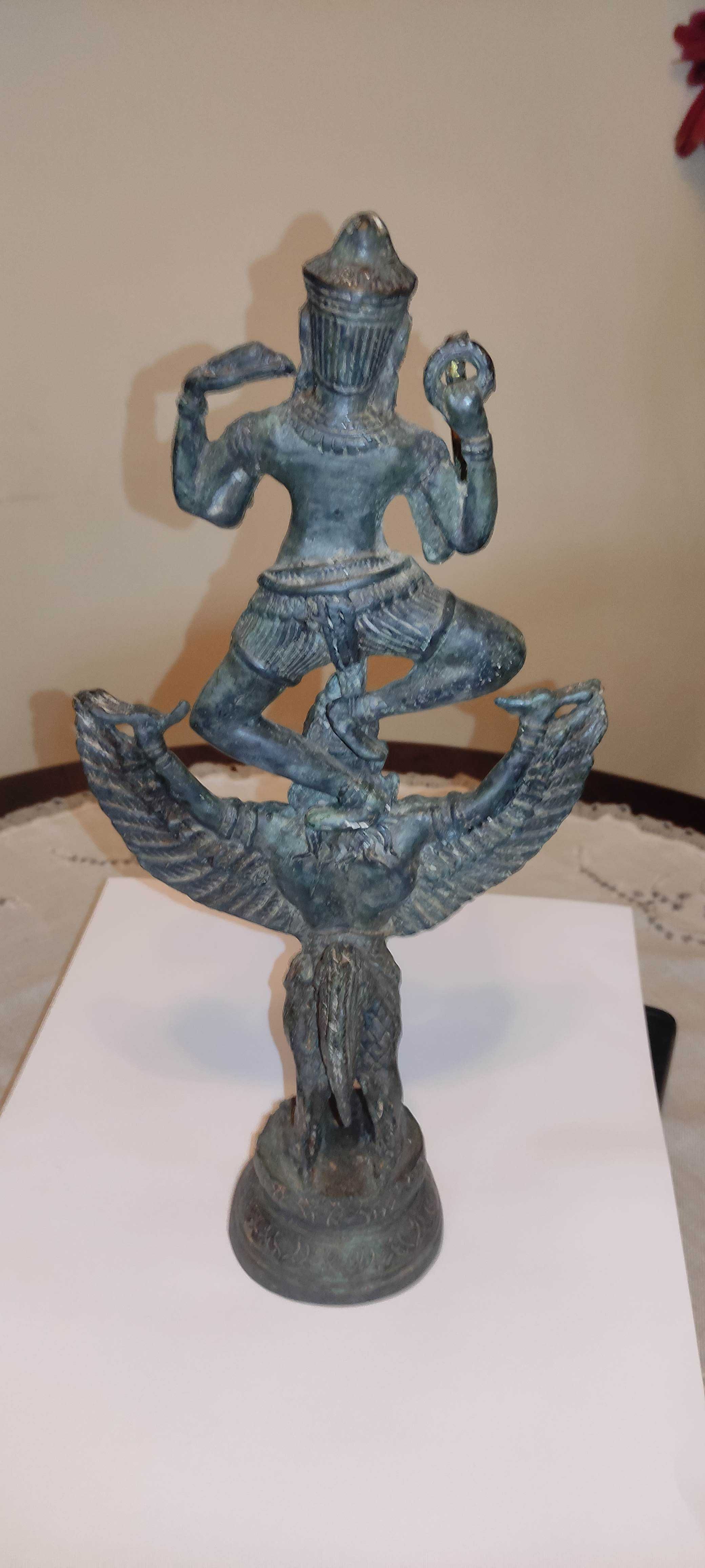 Estatueta Deus Vishnu montando Garuda - Imperio Khmer