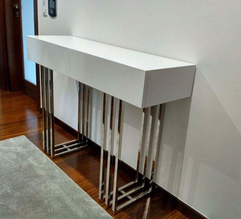 Consola C 1703 (Novo) PROMOÇÃO branco e pau ferro alto brilho