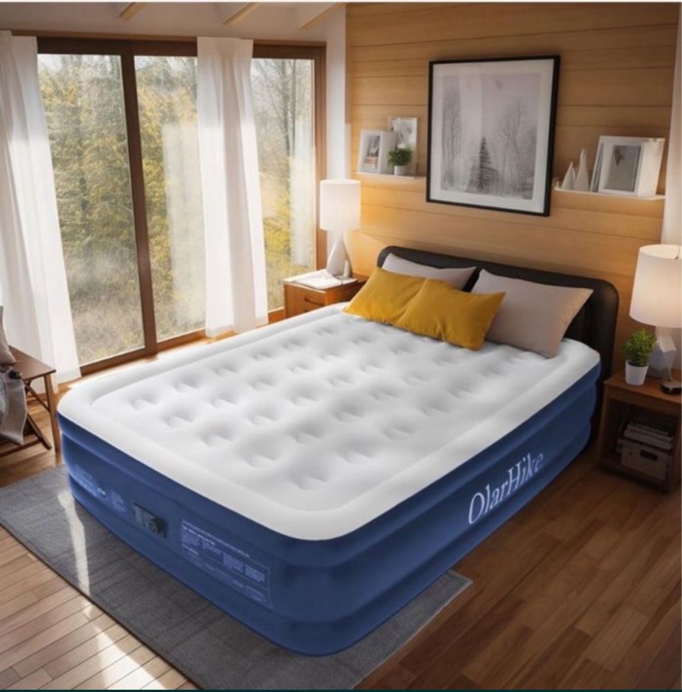 Samopompujący Dmuchany Materac Elektryczny 2 osobowy Queen Size