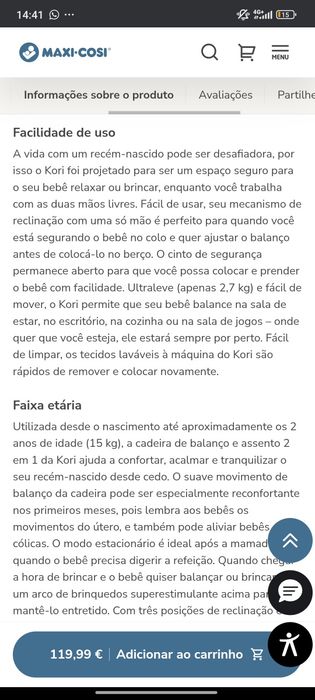 Espreguiçadeira Maxi Cosi Kori