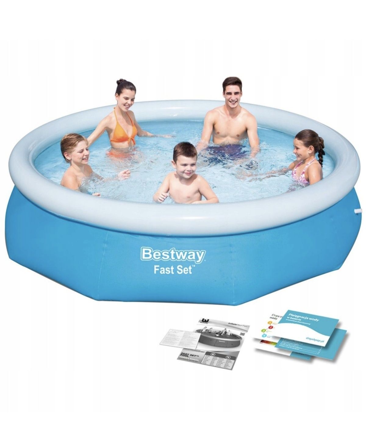 Nowy basen Bestway Fast set 3.05*76,pompa,filtr,pokrywa, podkłady