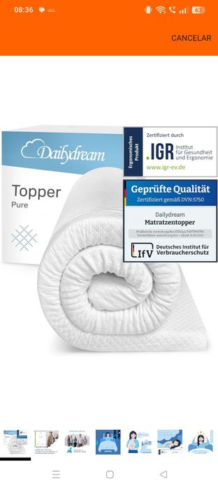 Toppers colchão viscoelástico 10cm