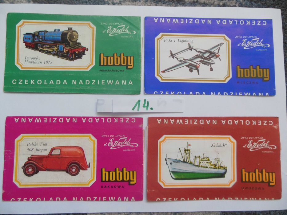 opakowanie z czekolady Wedel-Hobby z PRL.