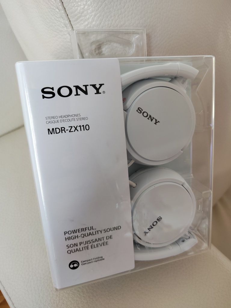 Słuchawki przewodowe Sony MDR-ZX110 - nauszne - białe