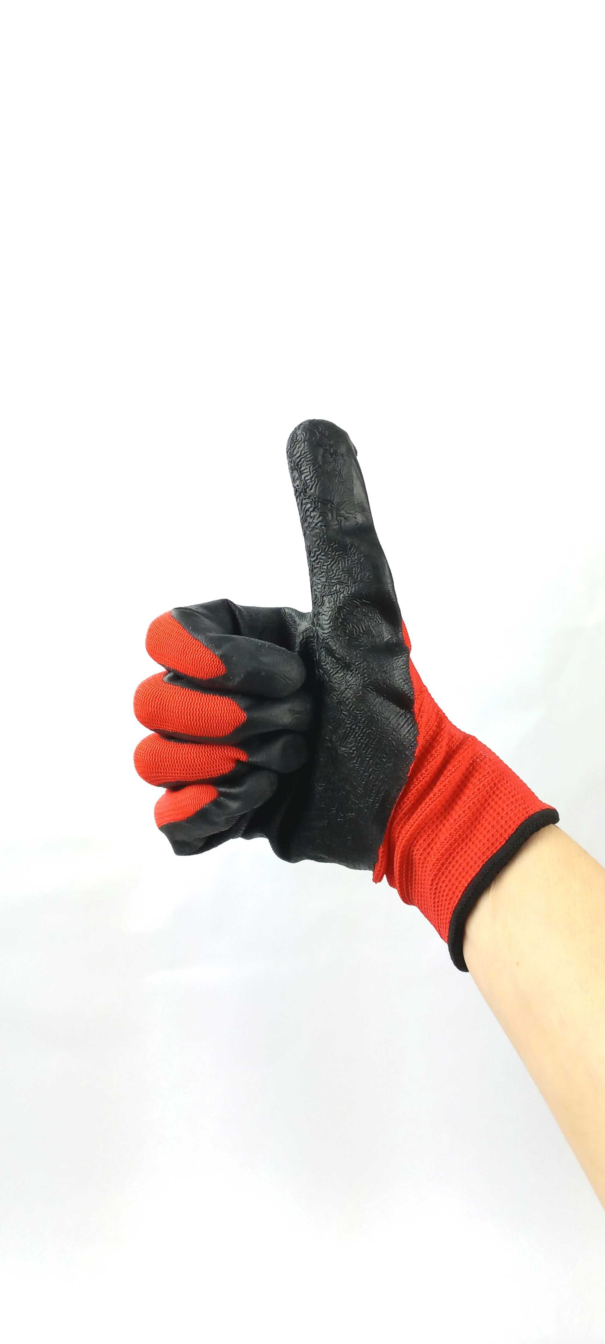 Rękawice robocze czerwono czarne latex Nie kleją się!!