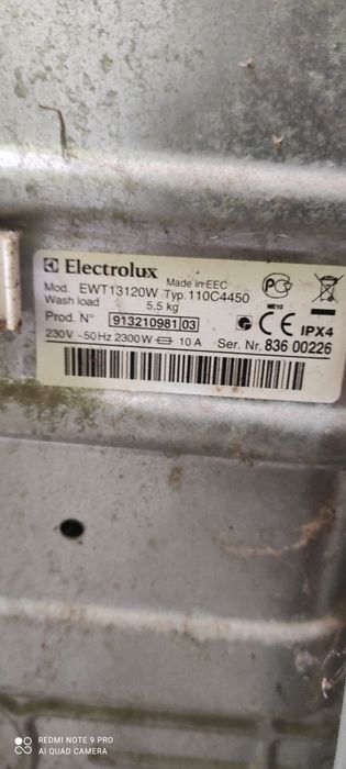 Пральна машина Електролюкс ewt 13120 w