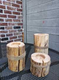 drewniany świecznik (buk) komplet