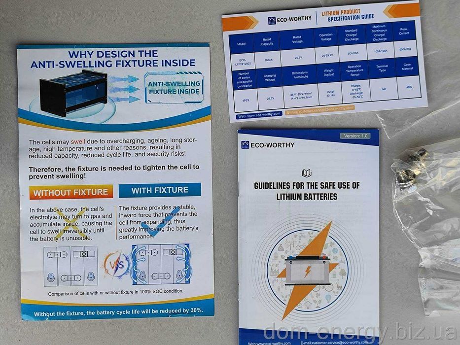 Гарантия 2 года Аккумулятор LiFePo4 100Ah 24В v Литий-железо-фосфатный