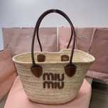 Koszyk Miu Miu Raffia Neutral