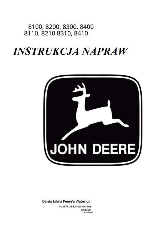 Instrukcja Napraw John Deere 8100, 8110, 8200, 8210 PL