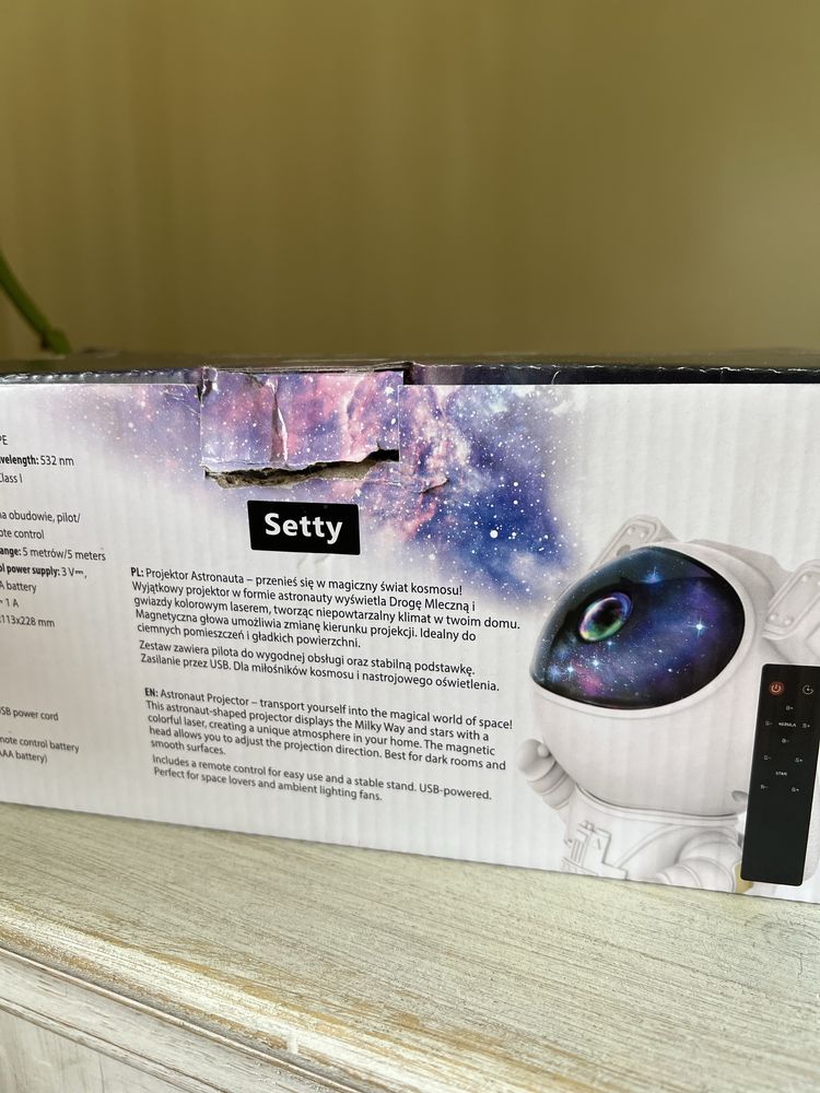 Projektor Astronauta droga mleczna, gwiazdy