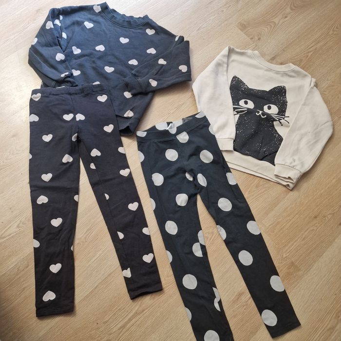H&m 2 x komplet bluza spodnie leginsy 128