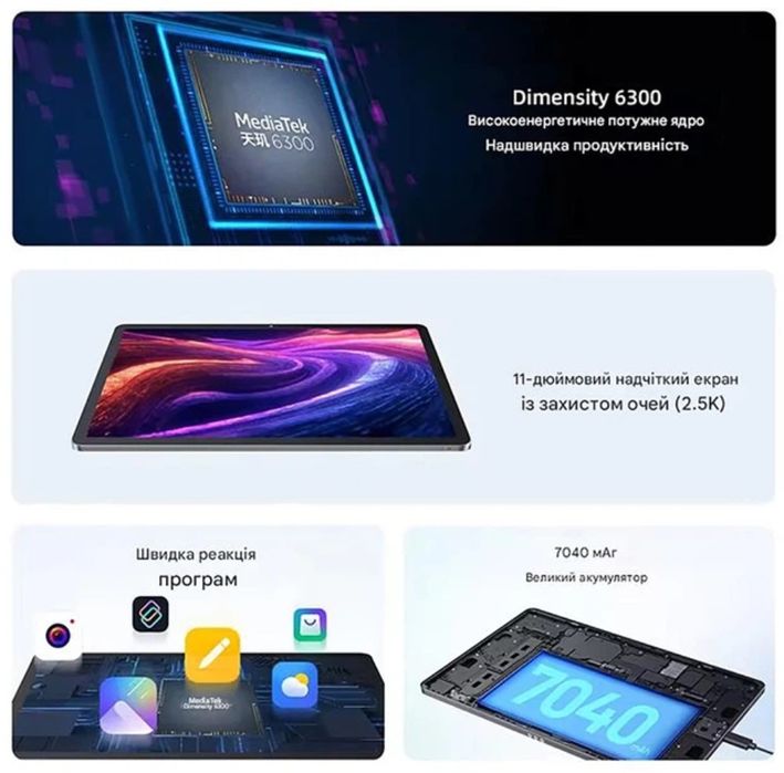 Lenovo Xiaoxin Pad 11" 2025 6\128 Dimensity 6300 7080 mAg