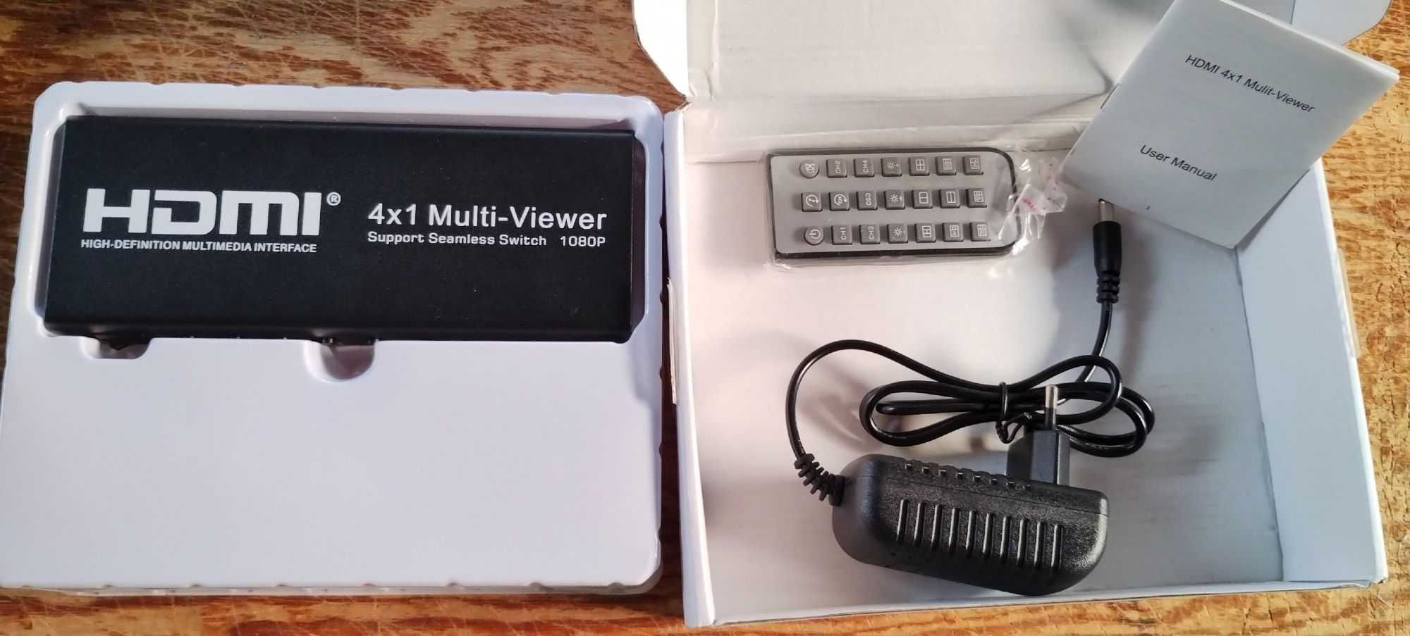 Hdmi 4X1 Multi-Viewer Switch Rozgałęźnik Jeden Ekran Z 4 Kamer