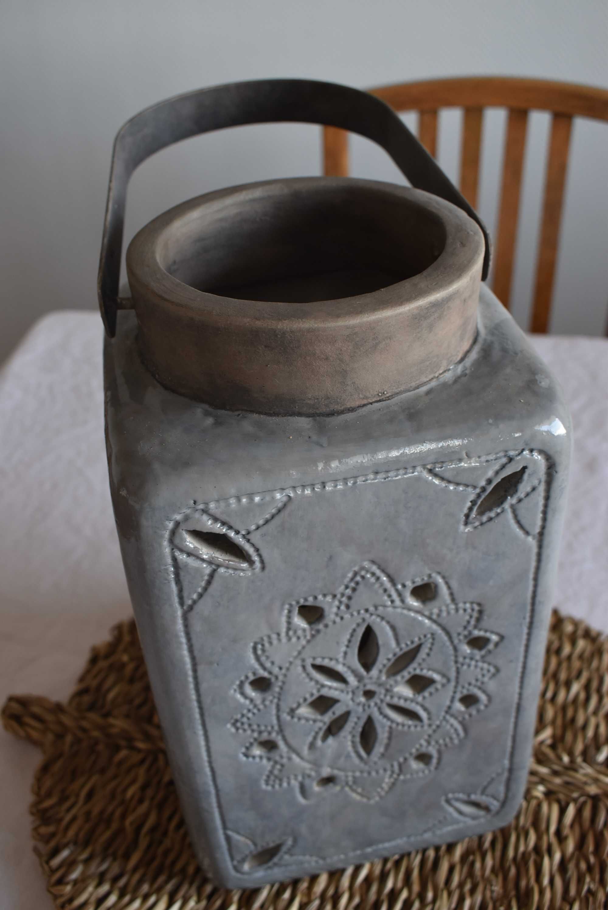 Bloomingville latarnia marokańska ceramiczna DUŻA