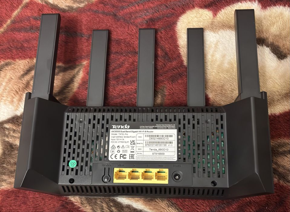 Роутер Tenda TX12L Pro wifi6 ax3000  Двохдіапазонний 2.4Ghz, 5Ghz