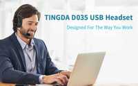 USB гарнитура Tingda D035 для колл-центров, конференций, чатов