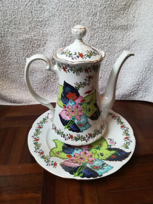 Conjunto de chá: Bule e Prato porcelana Limoges