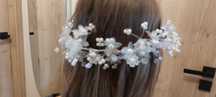 Fascynator opaska koraliki kwiaty duży pinup weddinghat glamour chic