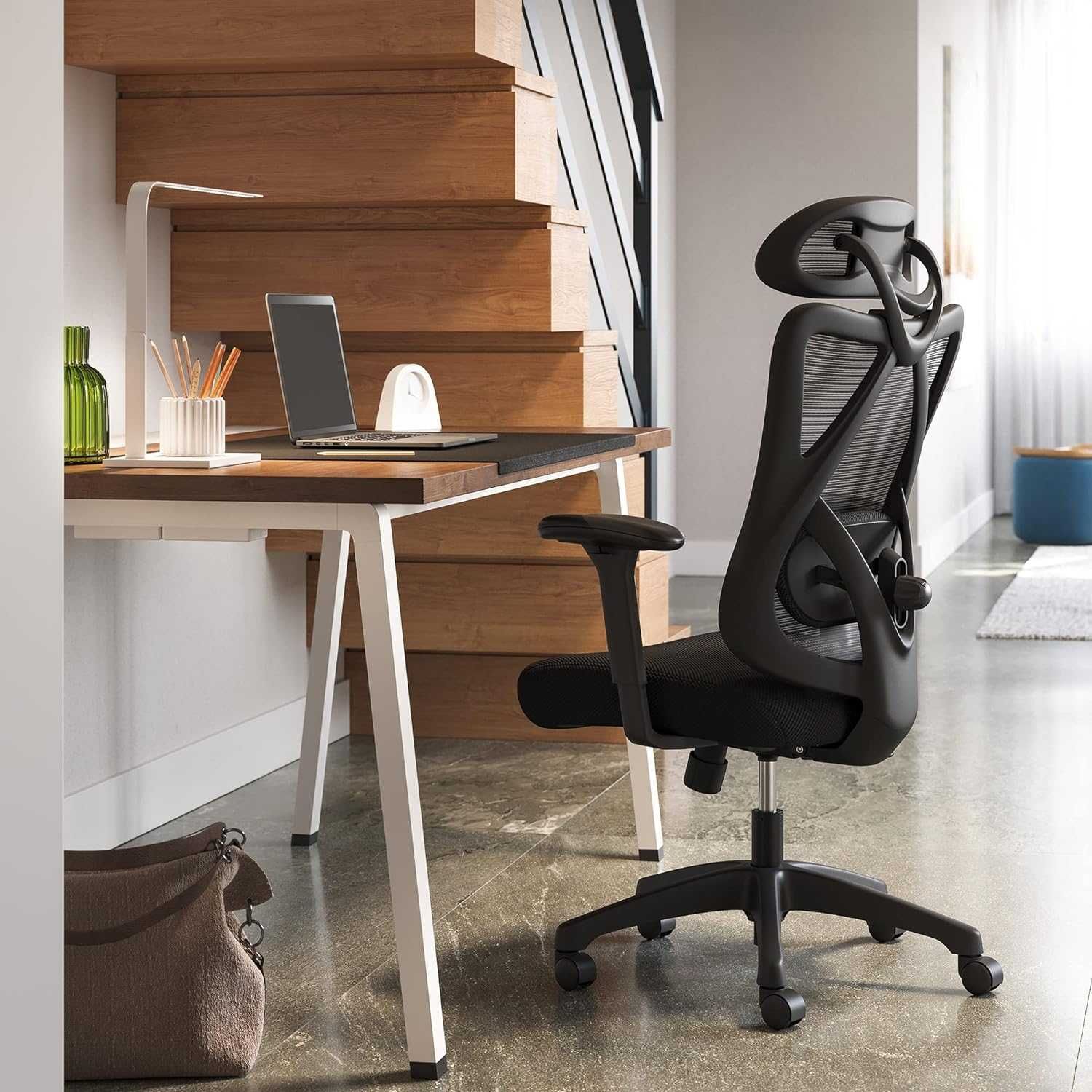 Ergonomiczne krzesło biurowe fotel komputerowy lędźwie zagłówek 150 kg