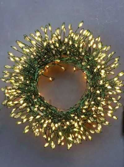 Гірлянда Мішура 50 м 1500 LED Теплий  Зел Дріт USB  або 220В 8 Режимів