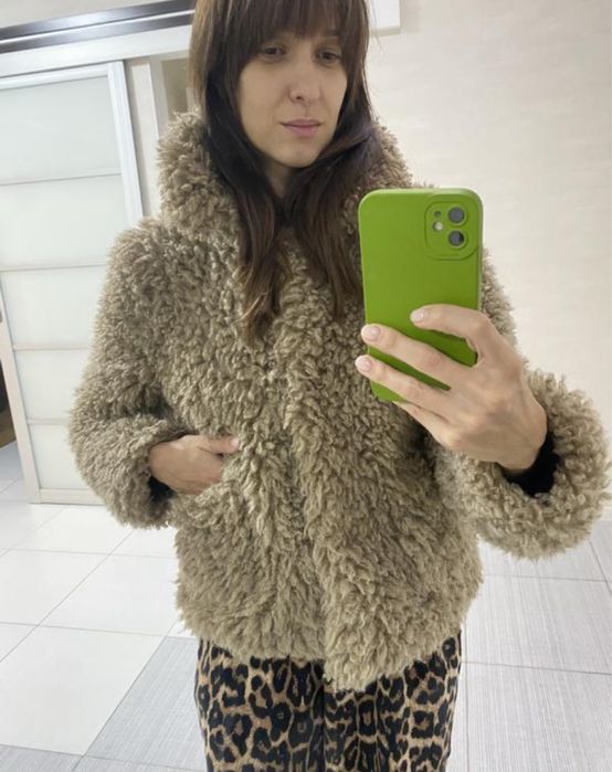 Еко шубка zara + панамка тедді в подарунок