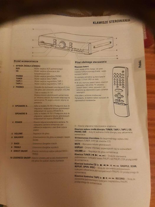 Wzmacniacz Philips FA741 Amplifier +Odtwarzacz Sony CDP-311 CD Player
