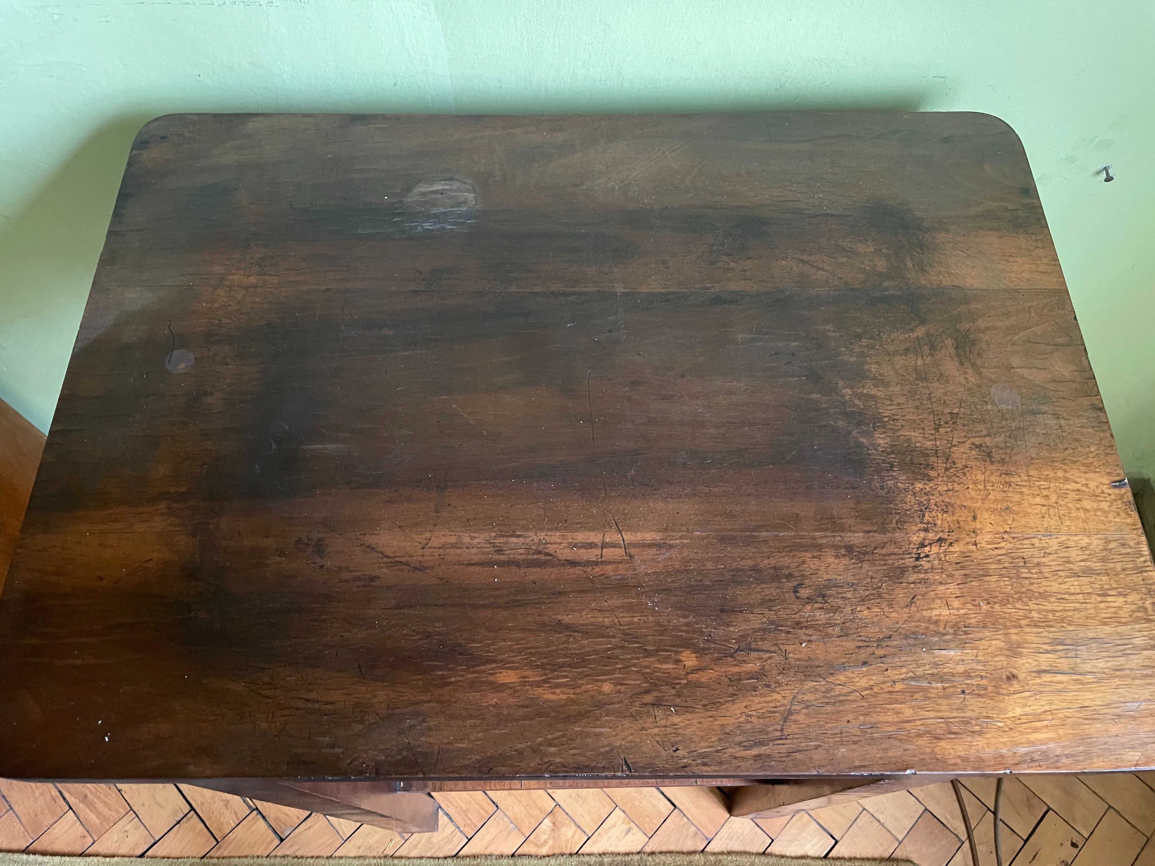 Stolik pod TV, vintage, PRL, retro  z litego drewna, Wrocław