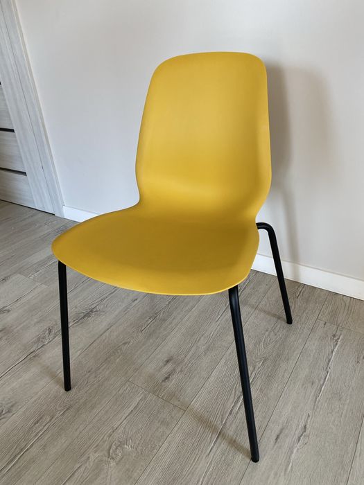 Krzesło Ikea Lidas czarno żółte