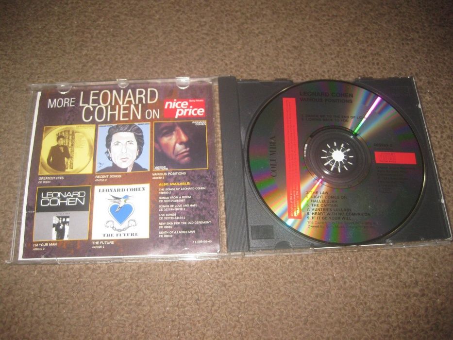 CD do Leonard Cohen "Various Positions" Portes Grátis!