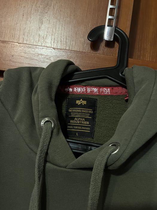 Худи Alpha Industries хаки M-L новое